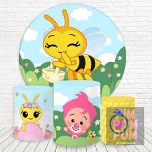 Kit de Panel Redondo y Fundas de Mesa de Plim Plim Abejita