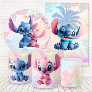 Kit Panel Redondo, Panel Lateral y Trio de Fundas para Mesas – STITCH Rosa