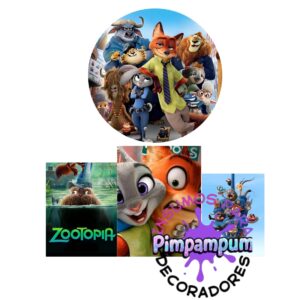 KIT PANEL REDONDO Y TRIO DE FUNDAS - ZOOTOPIA
