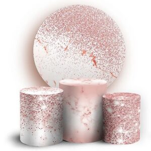 KIT PANEL REDONDO Y TRIO DE FUNDAS - GLITTER  ROSA