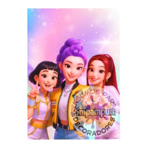 Panel Lateral Sublimado Guerreras K-Pop Decoración Fiesta