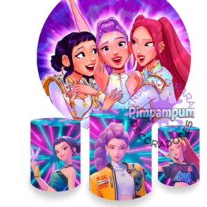 Panel Redondo sublimado y Fundas para Mesas  - Las Guerreras KPop Demon Hunters