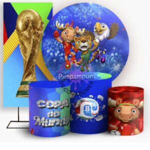 Kit de Panel Redondo, Panel Lateral y Fundas para Mesas - Mundial de Futbol 2026