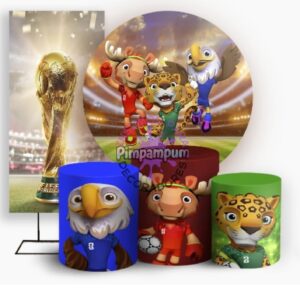 Kit de Panel Redondo, Panel Lateral y Fundas para Mesas - Mundial de Futbol 2026