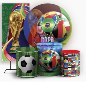 Kit de Panel Redondo, Panel Lateral y Fundas para Mesas - Mundial de Futbol 2026