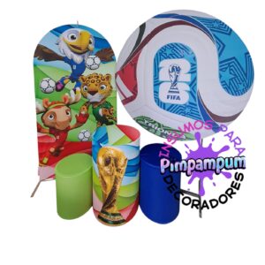 Panel redondo, fundas para mesas y panel romano Mundial Futbol 2026