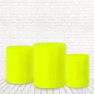 Trío de Fundas para mesas cilíndricas - LISAS VERDE NEON