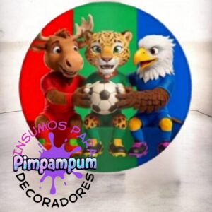 Panel redondo sublimado Mascotas Mundial 2026