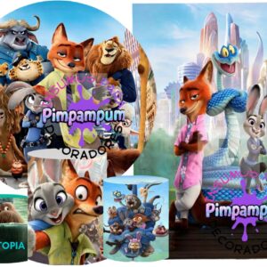 Kit de Panel Redondo, Panel Lateral y Fundas para Mesas - Zootopia