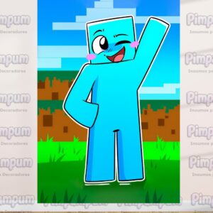 Panel Lateral Sublimado Minecraft Celeste