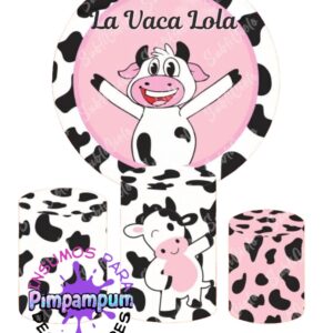 KIT PANEL REDONDO Y TRIO DE FUNDAS - VACA LOLA